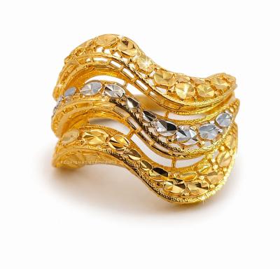 Merchant9 Cincin Emas Wave Diamond Cut 3 Layer 2C L:1.3CM