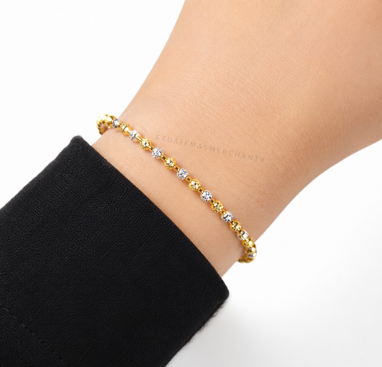 Merchant9 Rantai Tangan Biji Sawi Diamond Cut 2C L:0.25CM