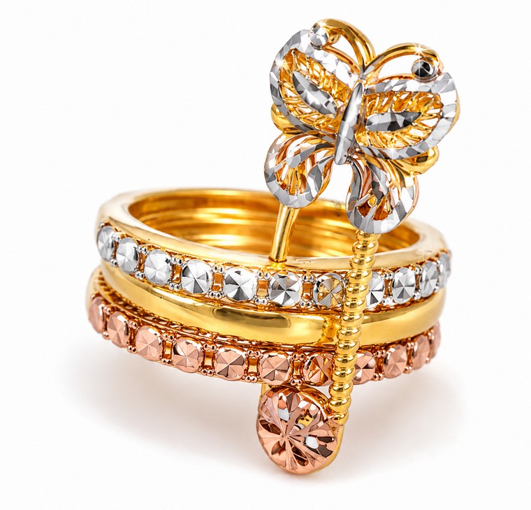 Merchant9 Cincin Emas Celeste Embrace Butterfly Diamond Cut 3C