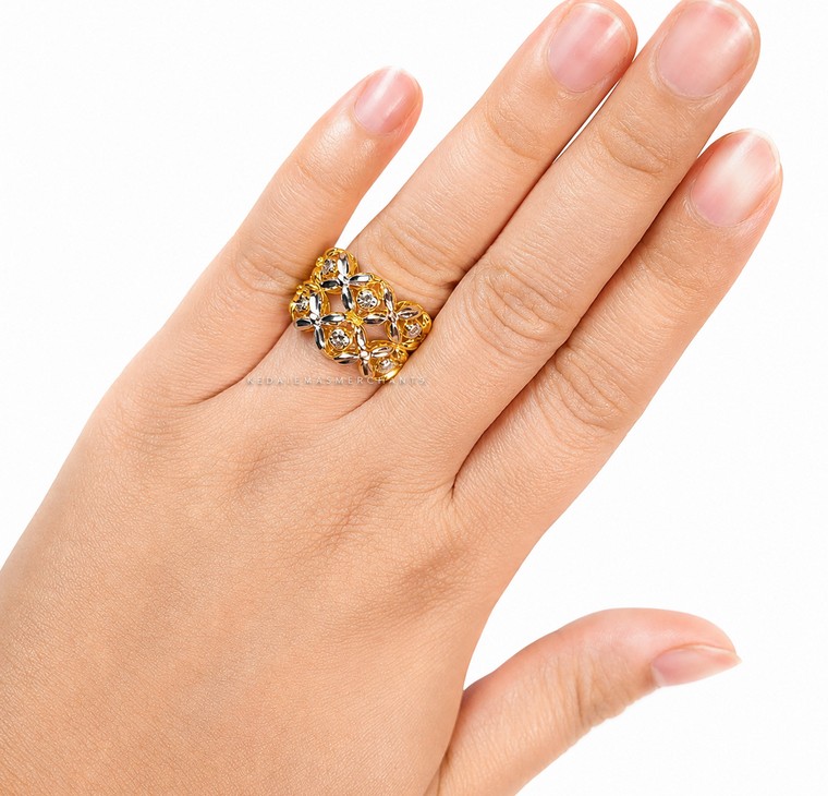 Merchant9 Cincin Emas Bunga Tanjung 3C 2L L:1.5CM