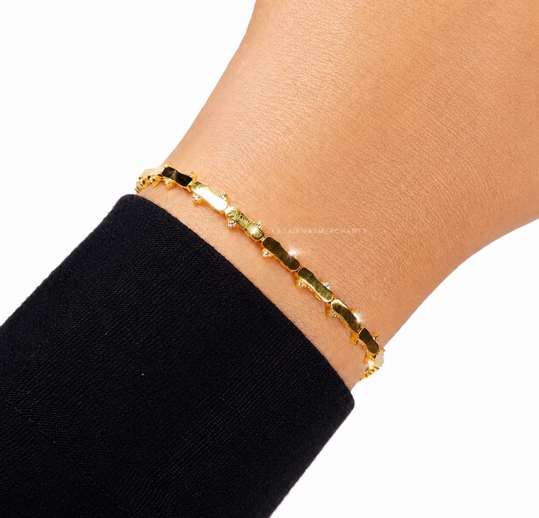 Merchant9 Rantai Tangan Bamboo Luxe Permata L:0.25CM