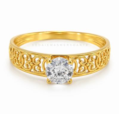 Merchant9 Cincin Emas Kerawang Permata L:0.5CM