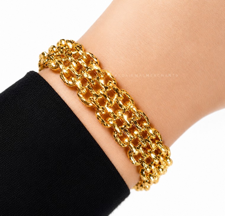 Merchant9 Rantai Tangan Sauh 3L Klip Petak L:1.3CM