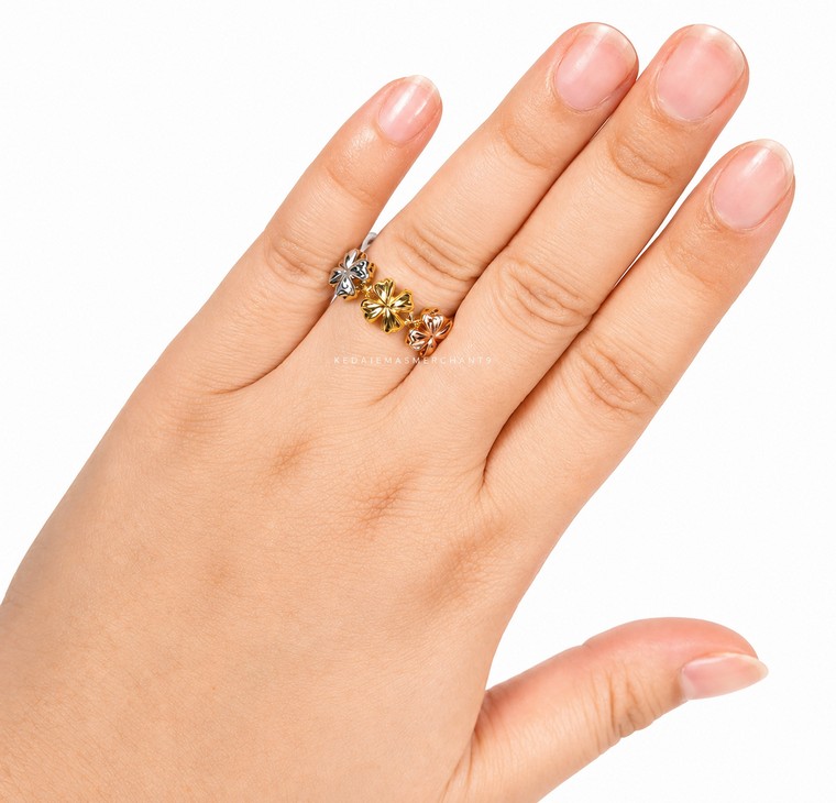 Merchant9 Cincin Emas Clover 3C L:0.8CM
