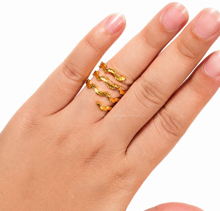 Merchant9 Cincin Snake Wave Gold