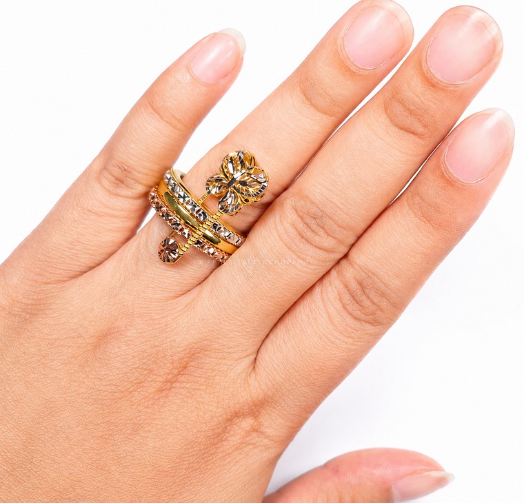 Merchant9 Cincin Emas Celeste Embrace Butterfly Diamond Cut 3C