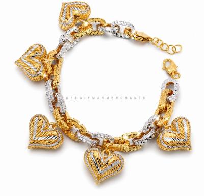 Merchant9 Rantai Tangan Sauh Diamond Cut Gantung Love 2C L:0.5CM