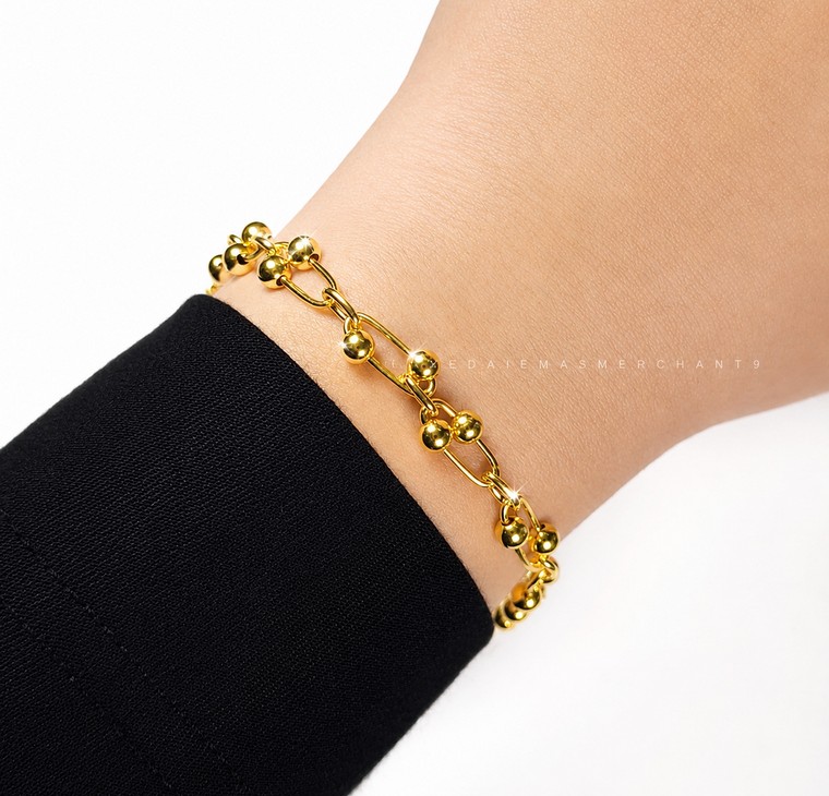 Merchant9 Rantai Tangan Paperclip Pearl L:0.7CM