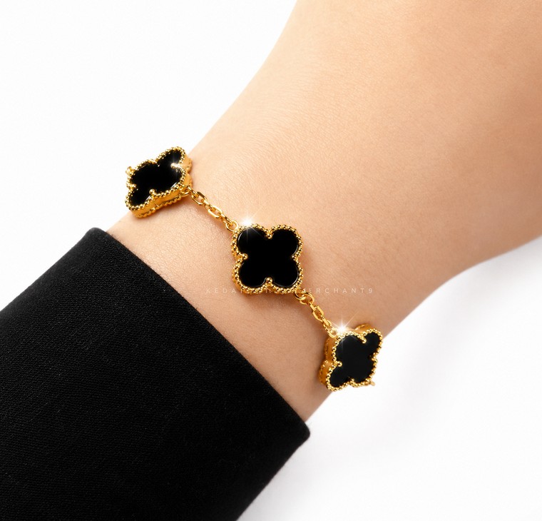 Merchant9 Rantai Tangan Sauh 3 VC Black L:1.4CM