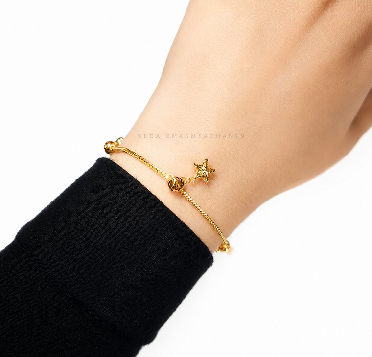 Merchant9 Rantai Tangan Mesin Box Gantung Star Kerawang L:0.15CM