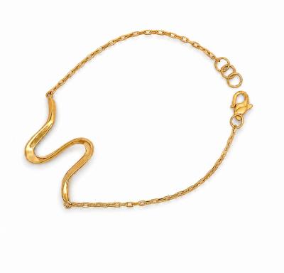 Merchant9 Rantai Tangan Choker Sauh Wave Polish L:2.3CM