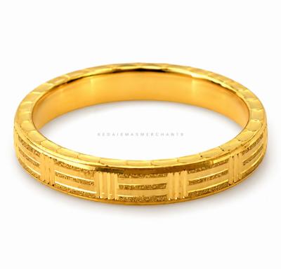 Merchant9 Cincin Emas Belah Rotan Stripes Pasir L:0.3CM