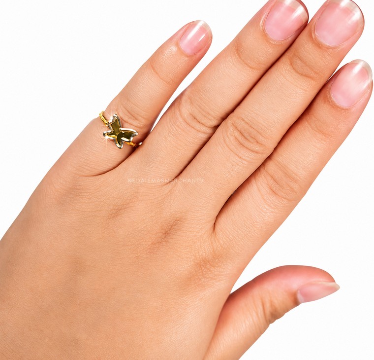 Merchant9 Cincin Emas Butterfly 2C L:1CM