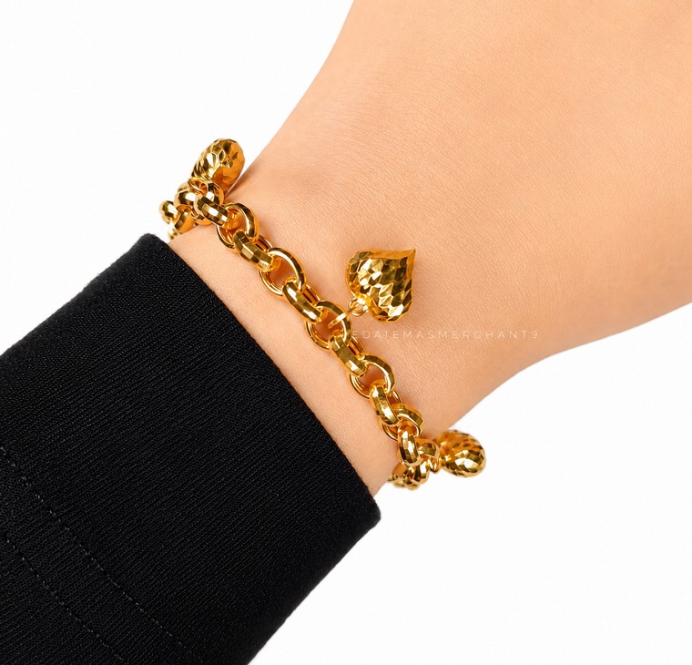 Merchant9 Rantai Tangan Sauh Oval Dimensi Gantung Love L:0.6CM