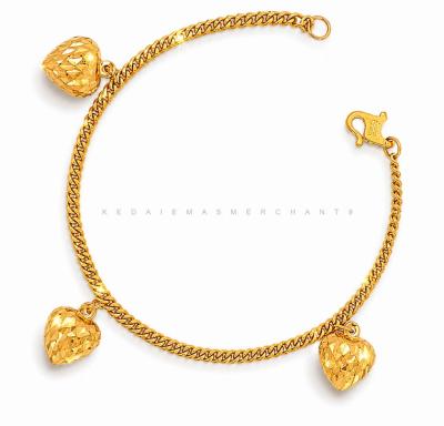 Merchant9 Rantai Tangan Gajah Licin Love Gantung L:0.2CM