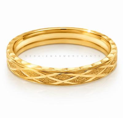 Merchant9 Cincin Emas Belah Rotan Rhombus Pasir L:0.3CM