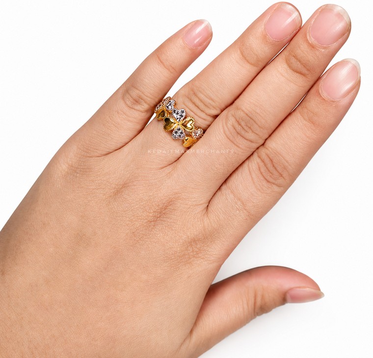 Merchant9 Cincin Emas Clover Diamond Cut 2C L:1CM