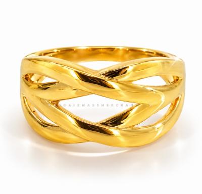 Merchant9 Cincin Emas Infinity Silang 2 Layer Polish L:1CM