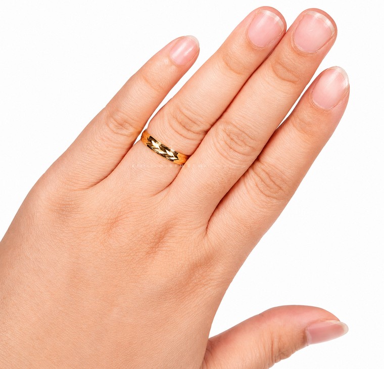 Merchant9 Cincin Emas Belah Rotan Arrow Padu L:0.4CM
