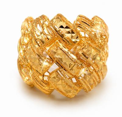 Merchant9 Cincin Emas Ketupat Anyaman Kerawang L:2.1CM