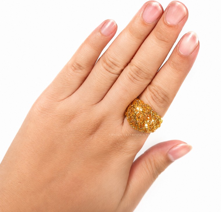 Merchant9 Cincin Emas Lintah Infinity Kerawang L:1.7CM