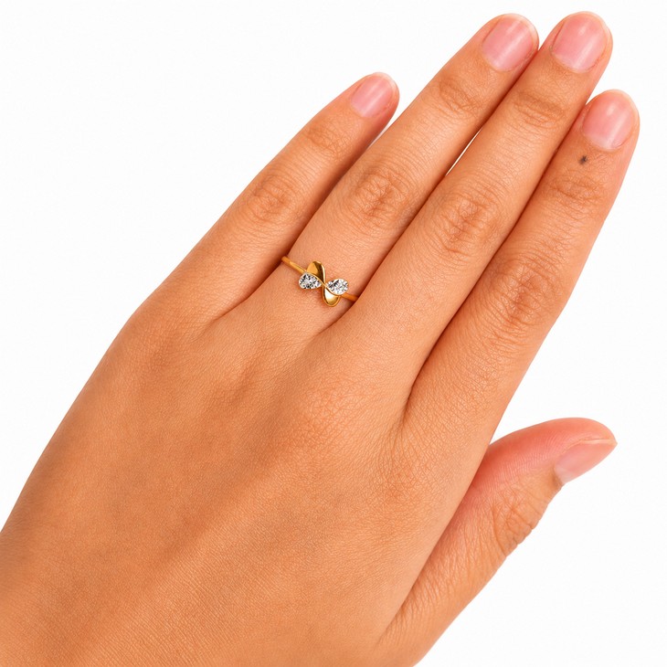 Merchant9 Cincin Emas Twin Love Diamond Cut 2C