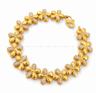 Merchant9 Rantai Tangan Bunga Kenanga Diamond Cut Polish L:1.3CM