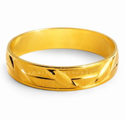 Merchant9 Cincin Emas Belah Rotan Wave Stripe L:0.5CM
