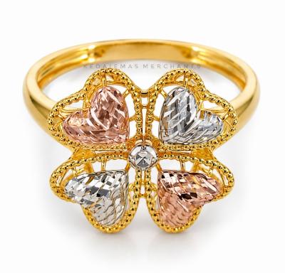 Merchant9 Cincin Emas Clover Kerawang 3C L:1.6CM