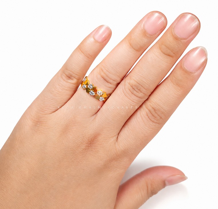 Merchant9 Cincin Emas Cloud Diamond Cut 2C L:0.6CM
