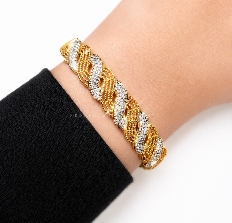 Merchant9 Gelang Wave Tocang Diamond Cut 2C L:1.1CM