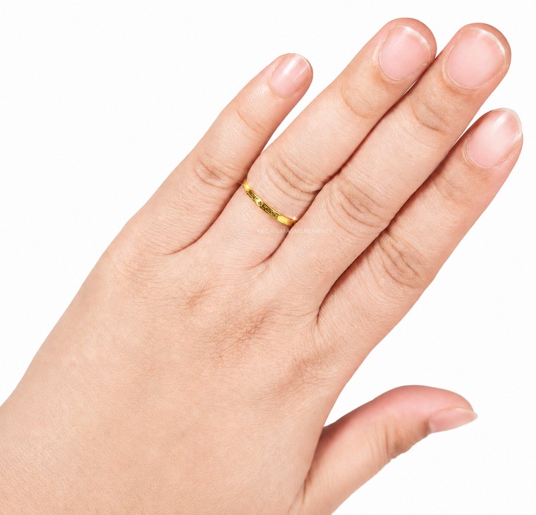 Merchant9 Cincin Emas Belah Rotan Dot L:0.2CM