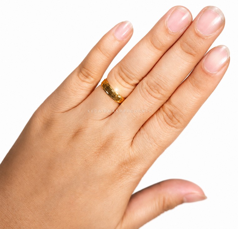 Merchant9 Cincin Emas Belah Rotan Snake Skin L:0.45CM