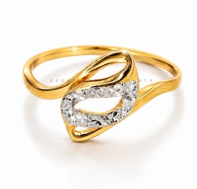 Merchant9 Cincin Emas Wave Leaflet Diamond Cut 2C
