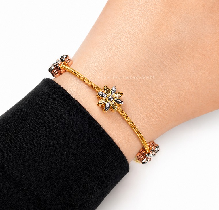 Merchant9 Rantai Tangan Belut Seroja Floral 3C