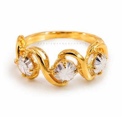 Merchant9 Cincin Emas Louise Wave Diamond Cut 2C L:0.8CM