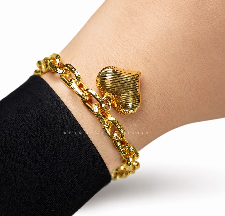 Merchant9 Rantai Tangan Sauh Dimensi Choker Love Stripe L:0.8CM