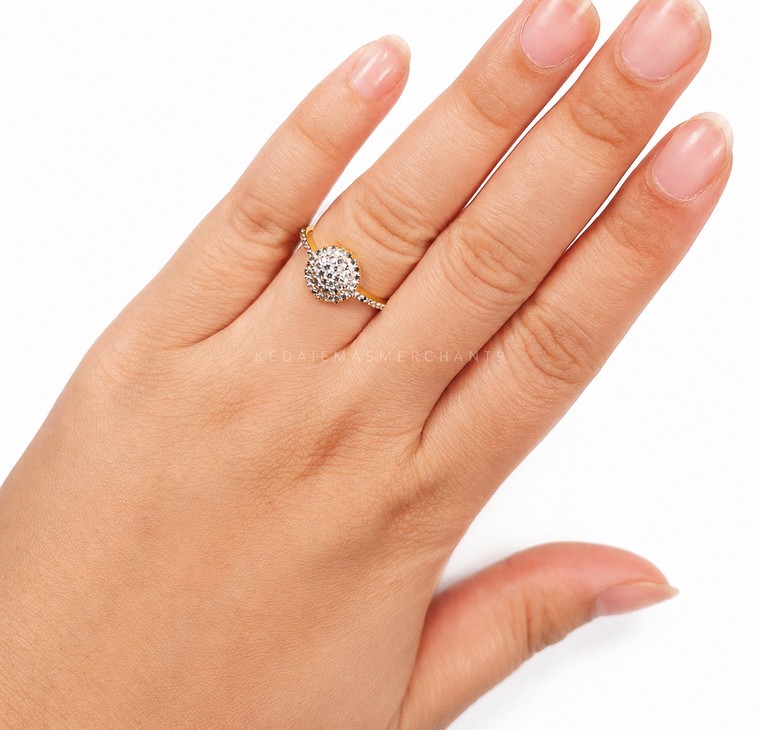 Merchant9 Cincin Emas Circle Diamond Cut L:0.9CM
