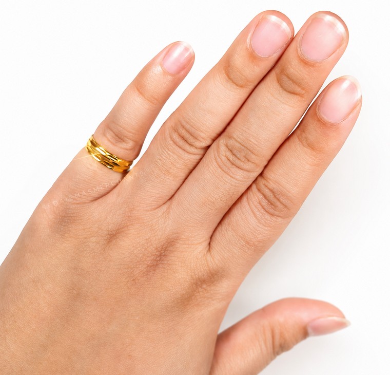 Merchant9 Cincin Emas Belah Rotan Snake Skin Batik L:0.5CM