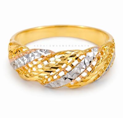 Merchant9 Cincin Emas Lintah Dimensi Kerawang 2C L:0.75CM