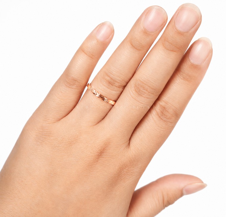 Merchant9 Cincin Belah Rotan Siput Leaf Rose Gold