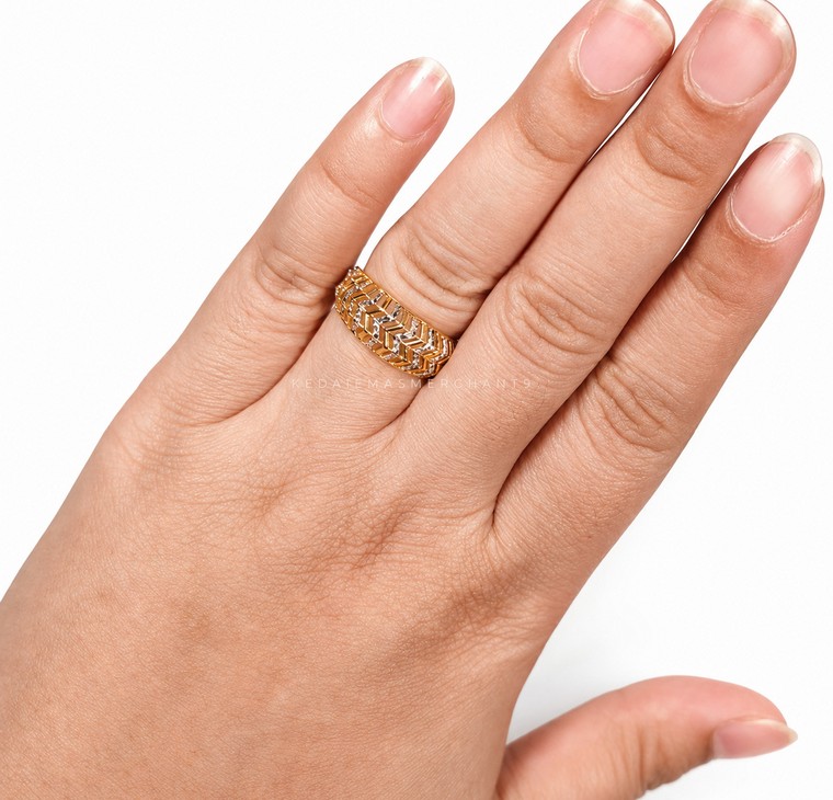 Merchant9 Cincin Emas Lintah Zig Zag Chrome L:0.8CM