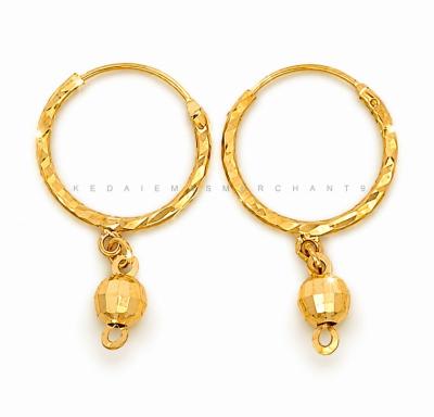 Merchant9 Subang Ring Dangle Boba Dimensi Dia:1.1CM