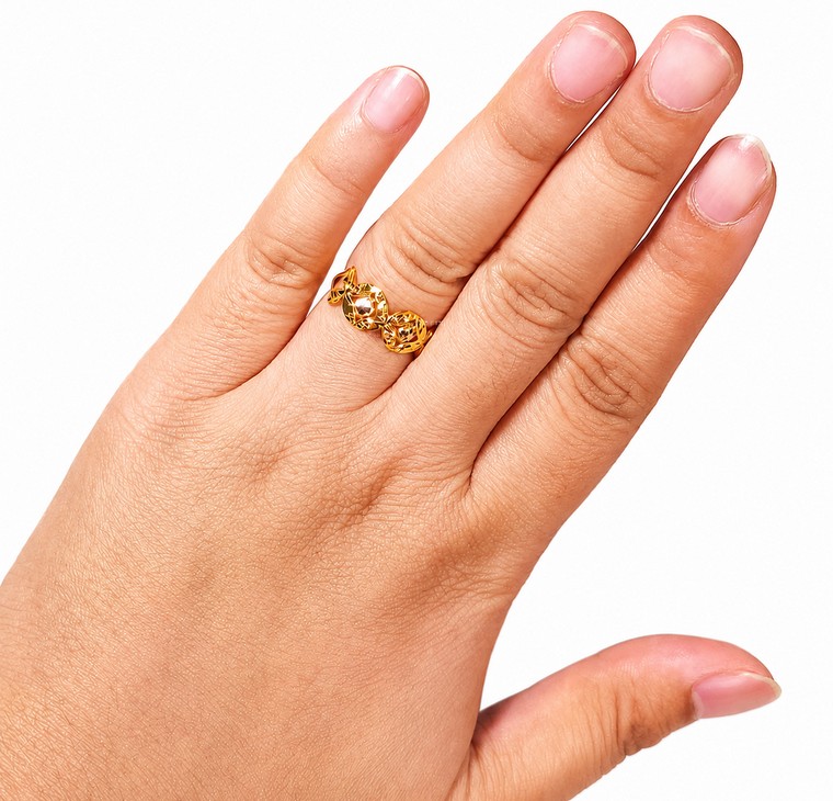 Merchant9 Cincin Emas Bunga Tanjung 2C L:0.7CM