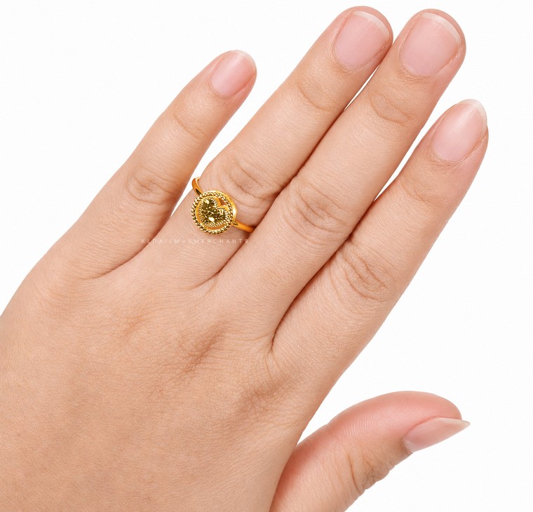 Merchant9 Cincin Emas Leona Love Bulat L:1CM