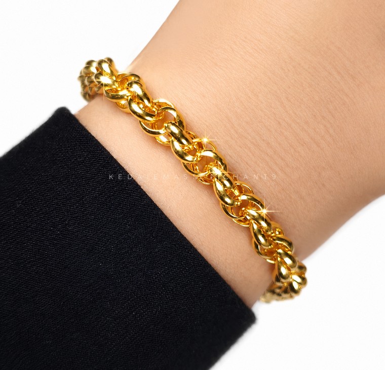 Merchant9 Rantai Tangan Kendi Double High Polish L:0.6CM