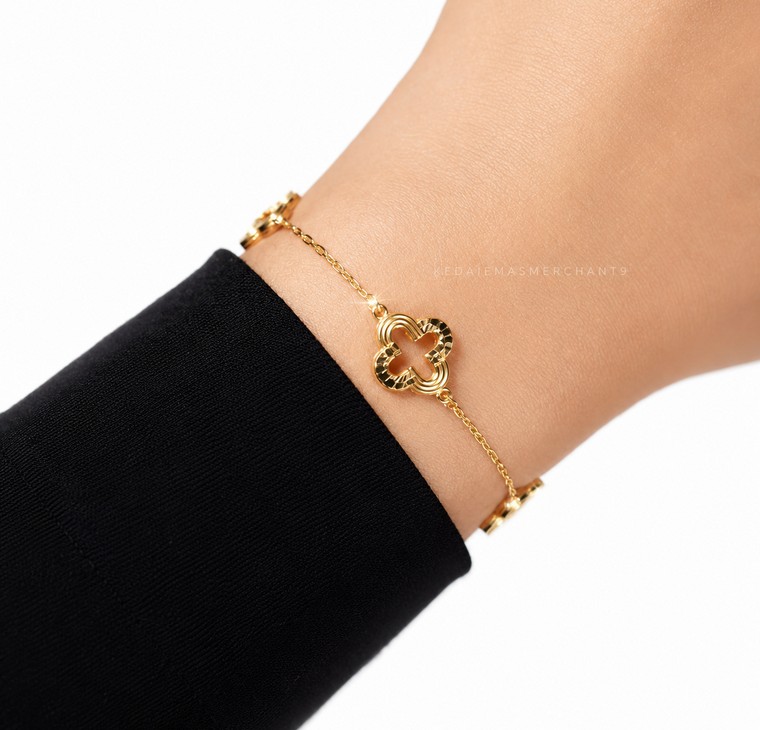 Merchant9 Rantai Tangan Sauh VC 3 Clover L:1.2CM