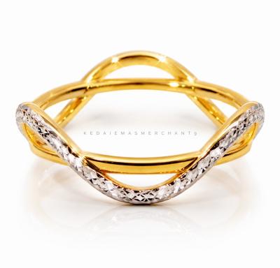 Merchant9 Cincin Emas Wave Diamond Cut