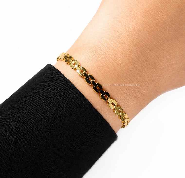 Merchant9 Rantai Tangan Snake Polish L:0.4CM