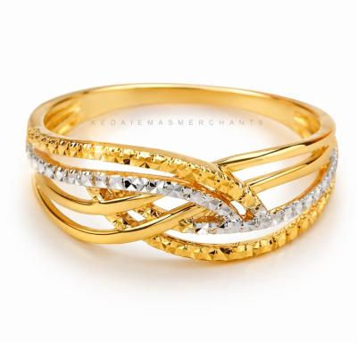 Merchant9 Cincin Emas Silang Wave 2C L:0.6CM